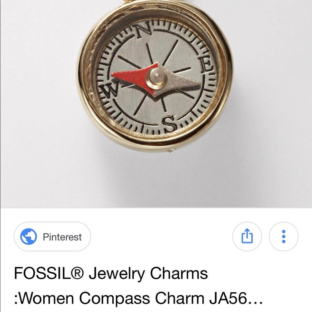 Fossil- Compass Charm Necklace